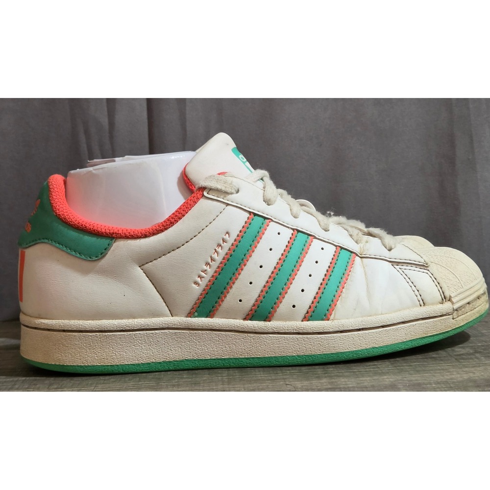 Adidas Superstar Athletic Shoes Youth Size 6 White Green